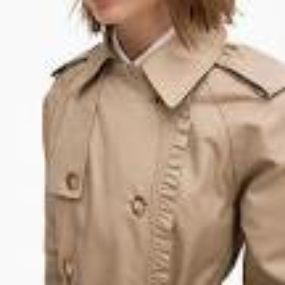 NWT Kate spade ruffle trim trench coat - Picture 2 of 16